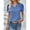 Sky Blue, variant on Only Moment Women's Short Sleeve Tops Short Sleeve V Neck Lelis Fabric Button Down Casual Blouses V Neck Outfits Summer Spring Clothes 2026 Blouses for Women Trendy Navy,S
