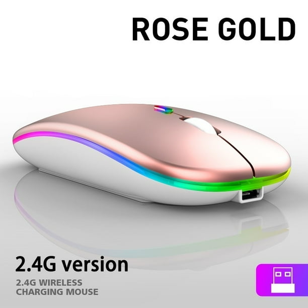 Raton Inalambrico Recargable RGB LED Click Silencioso 2.4Ghz Mause Para Ordenador Portatil PC Macbook Walmart en linea