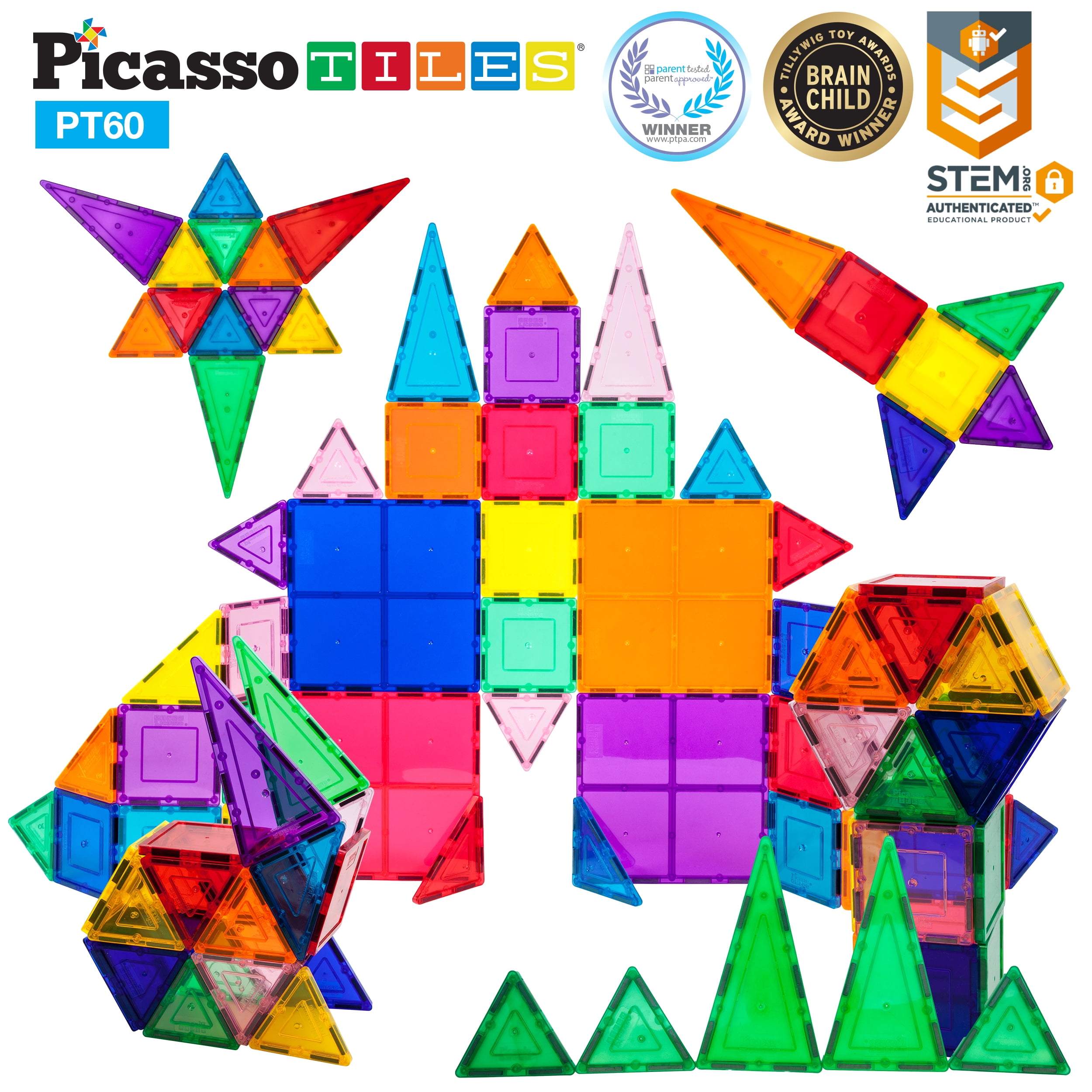 PicassoTiles PT60 Magnet Building Set for sale online 60-Piece 
