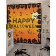 thumbnail image 4 of Halloween Ghost Pumpkin Bats Moon Orange Shower Curtain Set ，Waterproof Fabric Shower Curtains Shower Curtains for Bathroom,Bathroom Decor 60"x72", 4 of 6