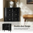 thumbnail image 2 of 2-Door Wooden Storage Sideboard with Faux Six-Drawer Design Spindle Legs for Living Room Black, 2 of 10