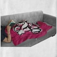 thumbnail image 6 of Kiss Me Soft Flannel Fleece Throw Blanket, Modern Hand Drawn Brush Calligraphy Words with Pink Shade Backdrop, Cozy Plush for Indoor and Outdoor Use, 60" x 80", Hot Pink Black and White, by Ambesonne, 6 of 6
