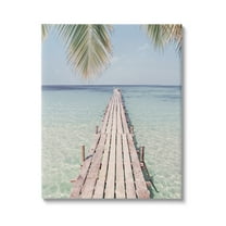 Stupell Industries Tropical Dock on Beach Nature Photography Gallery Wrapped Canvas Print Wall Art, 36 x 48