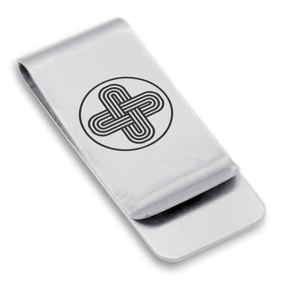 Stainless Steel Celtic Solomon's Knot Classic Slim Money Clip Credit Card Holder