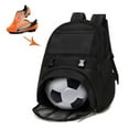 thumbnail image 1 of Wmhnj Mochila deportiva impermeable con compartimentos separados para pelotas y tacos, capacidad para pelotas de tamaño 7, funda para porttil y mltiples bolsillos para equipo de voleibol, ftbol y, 1 of 9