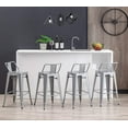 thumbnail image 4 of Andeworld 24" Low Back Metal Counter Stool Height Bar Stools [Set of 4] Barstools, Silver, 4 of 8