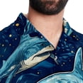 thumbnail image 5 of Starry Shark Men's Short Sleeve Hawaiian Beach Shirts, Casual Printed Button Down Spread Collar Tops, Summer Unisex Style, 5 of 6