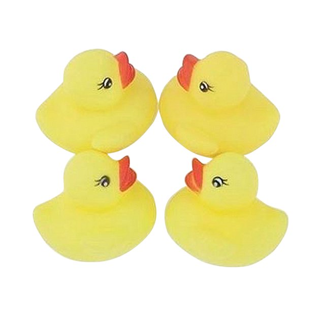 Unique Party - Patitos de goma para la ducha (paquete de 4) (Amarillo)