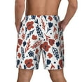 thumbnail image 4 of Balery Red Blue Leaves Mens Swim Trunks Swim Shorts for Men Quick Dry Inseam Beach Shorts with Compression Liner Pocket-Medium, 4 of 9