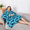 thumbnail image 5 of Oversized Wearable Blanket Hoodie,Blue Dachshunds Dog Sherpa Blanket Hoodie with Super Pockets,Super Warm Fuzzy Pullover for Women & Men, 5 of 6