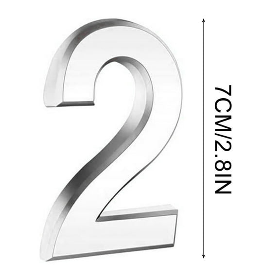 Deeceymbur 3 Inch Silve Modern House Numbers Mailbox Numbers 0-9 Self-Adhesive Street Door Home Address Metal Numbers For Outside Or Inside Signs Easy Install