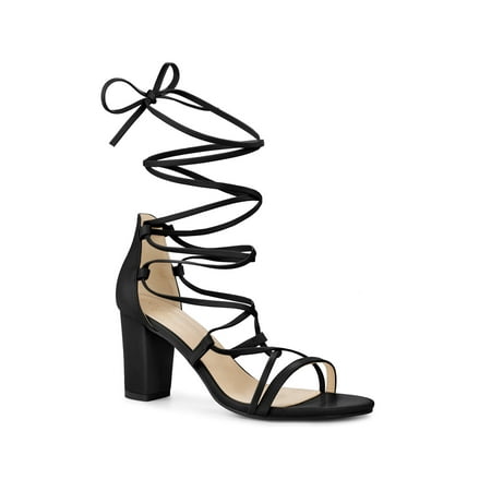 

Perphy Strappy Strap Lace Up Chunky Heels Sandals for Women