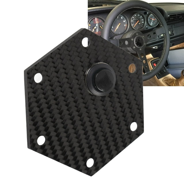 Steering Wheel Center Cap,Carbon Fiber Stylish Steering Wheel Horn Cover Cap Replacement High Strength Durability 6 Hole Design for VERTEX Steering Wheels