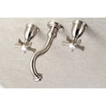 thumbnail image 2 of Kingston Brass KS3128NX Hamilton Double-Handle 3-Hole Wall Mount Bathroom Faucet in Brushed Nickel, 2 of 8