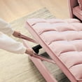 thumbnail image 5 of Convertible Sofa Bed, 3-in-1 Pull-Out Sleeper Loveseat with Adjustable Reclining Backrest & Storage Ottoman, Space-Saving Design for Living Rooms & Small Spaces, Soft Pink Sofa, 5 of 9