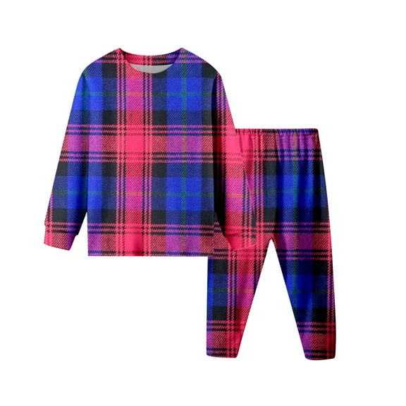 Toddler Boys Outfits Kids Pajamas Plaid Cotton 2 Piece Pj'S Long Sleeve Sleepwear Set Clothes for Boys ,110(5-6 Years)