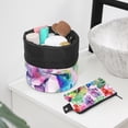 thumbnail image 6 of PhooArto Travel Cosmetic Bags Barrel Makeup Bag, Multifunctional Toiletry Bucket Bags Round Organizer Storage Pocket, Parrots Bird Watercolor Pattern, 6 of 6