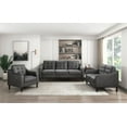 thumbnail image 5 of Gray Polished Microfiber 1pc Sofa with Button Tufting and Solid Wood Frame for Living Room, 5 of 8
