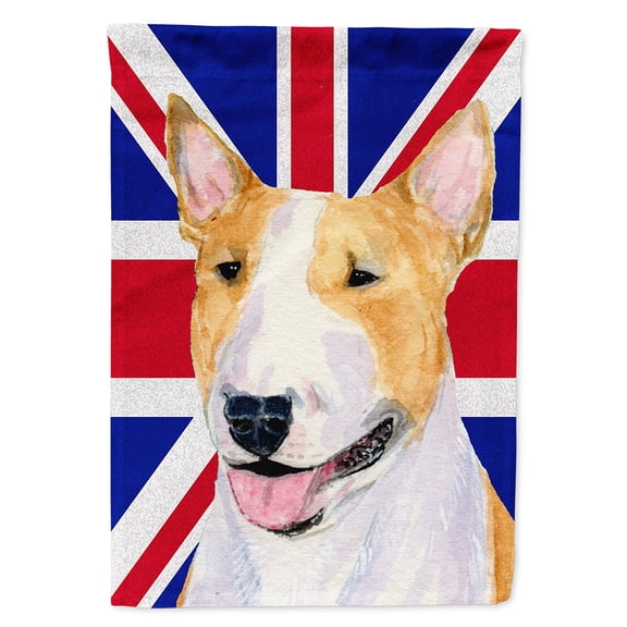 Bull Terrier with English Union Jack British Flag Garden Flag
