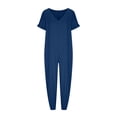 thumbnail image 5 of Pants for Women,Clearance Women's Plus Size Women's V Neck Casual Loose Pockets Strap Waistband Jumpsuit Short Sleeve Sling Jumpsuitit Loose Causal Pants, 5 of 5