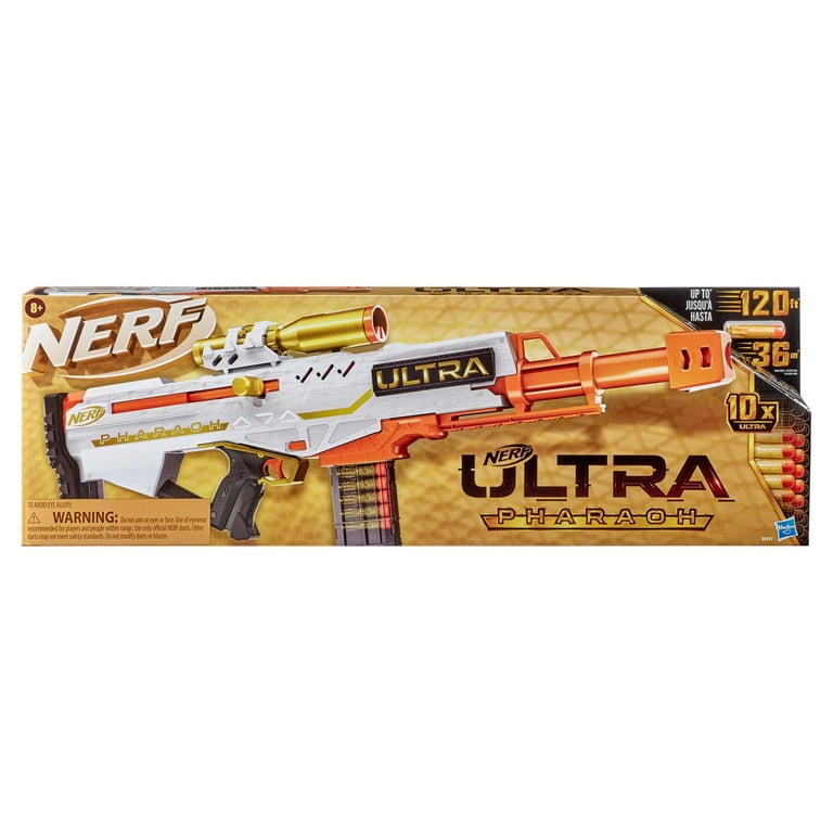 Nerf Ultra Pharaoh Blaster, 10-Dart Clip, Includes 10 Nerf Ultra