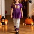 thumbnail image 2 of NIEWTR Newborn Baby Girl Outfits Girls' Spring 2 Piece Set Cute And Comfortable Pumpkin Top And Polka Dot Pants Halloween, 2 of 9