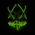 thumbnail image 4 of Gustave Scary Halloween LED Mask EL Grow Mask 3 Lighting Modes LED Light UP Creepy Face Mask for Festival Cosplay Halloween Costume Halloween Festival Party "Fluorescent Green", 4 of 13