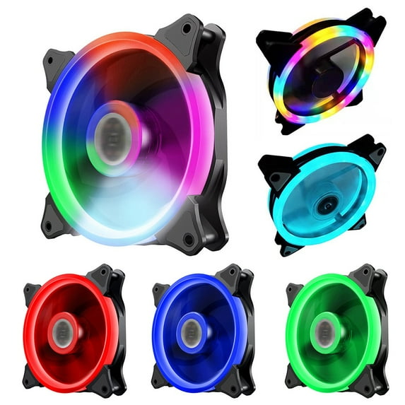SPRING PARK Universal 12cm 15LED Dual Aperture Silent PC Computer Case Cooling Fan Cooler