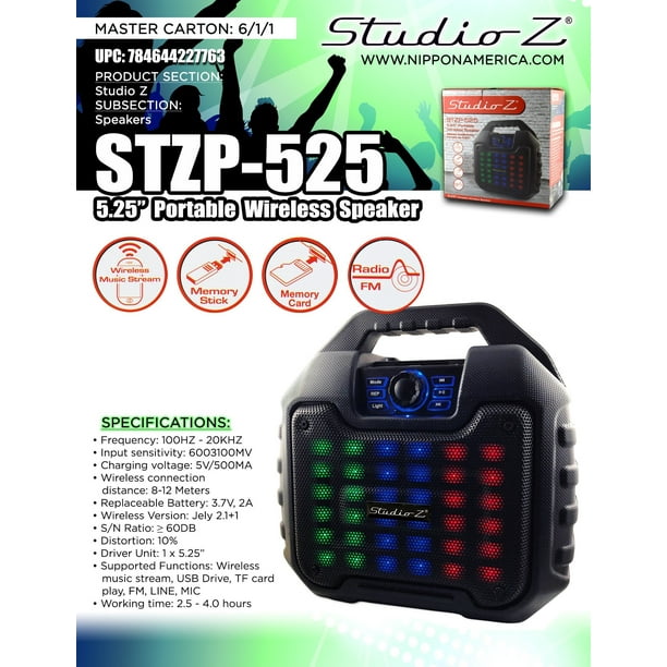 STZP-525 Studio Z Portable Wireless Bluetooth Speaker