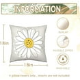thumbnail image 2 of Seasonal Daisy Pillow Covers Yellow Gray White Throw Pillow Cases Summer Floral Pillowcase Flower Bloom Home Decorative Cushion Case Cover for Home Sofa Couch Bedroom 18x18 Set of 2, 2 of 5