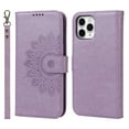 thumbnail image 1 of Allytech iPhone 11 pro case, mandala Embossed Wallet Card Cash Slots PU Premium Leather Magnetic Flip Kickstand Shockproof Ultra-Slim Cover for iPhone 11 pro 5.8 inch,Purple, 1 of 5