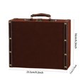 thumbnail image 2 of DFC Leather Suitcase Set Wooden Storage And Old Fashioned Luggage For Photography Props Home And Display", 2 of 5