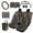 Forest Camo Deer, variant on 16 Pcs Car Seat Cover Set, with Comfy Steering Wheel Cover, Leopard Bow Theme Auto Cup Holder Mat Suitable for Casual Van