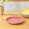 thumbnail image 2 of AntoKueh Dinner Plates 10.5 inch Ceramic Dessert Plate Set of 6, Large Size Porcelain Plates for Steak, Pizza, Pasta, Dishwasher Safe, Assorted Colorful, 2 of 8