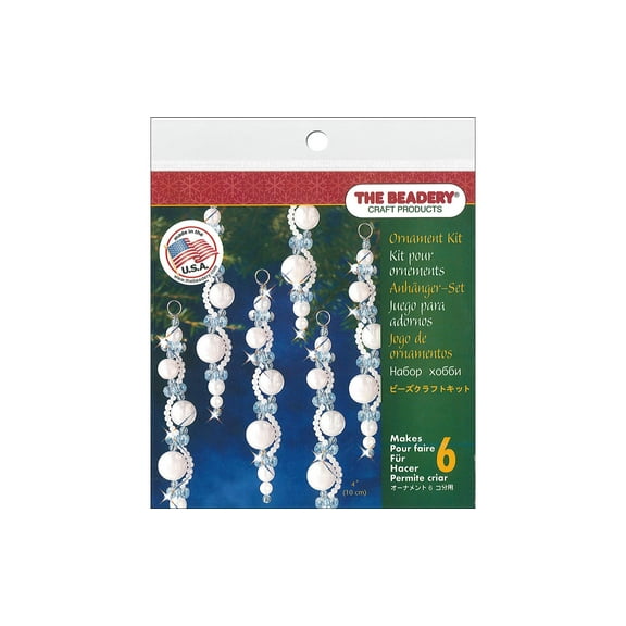 Holiday Beaded Ornament Kit-Pearl Icicles Makes 6
