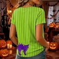 thumbnail image 6 of Halloween Shirt Womens V Neck Novelty Fall Halloween Party Graphic Short Sleeve T Shirts Christmas Loose Fit Tee Tops Dark Green S, 6 of 6
