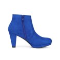 thumbnail image 3 of BLISSFUL STEP Bottines à Talon Bloc Plateforme Bas à Fermeture Éclair Latérale pour Femmes Bleu Royal 9.5, 3 of 7