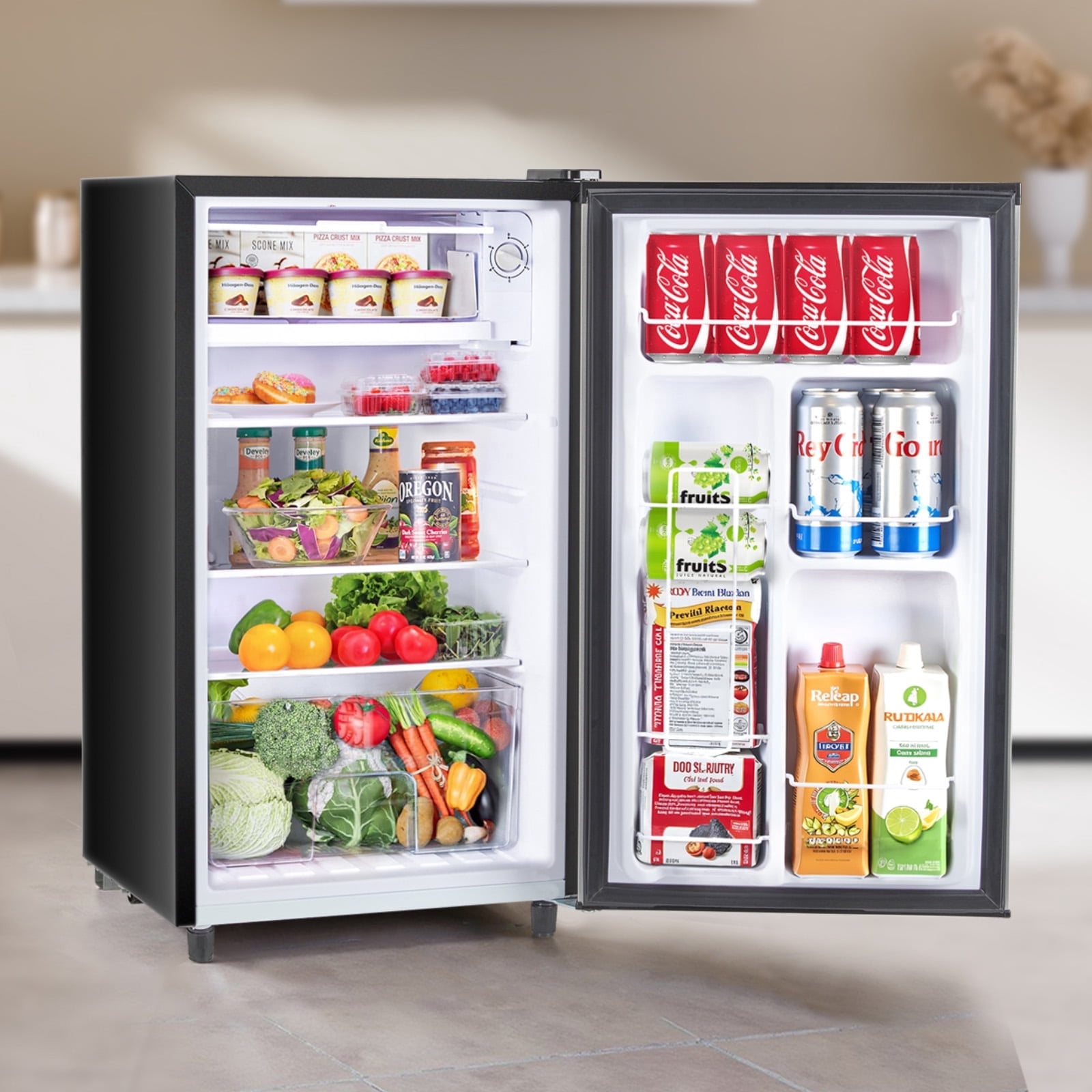 Nextay Mini Fridge for Bedroom 3.2 Cu.Ft Small Refrigerator with Freezer for Dorm Office,Black