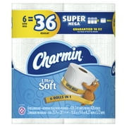 Charmin Ultra Soft Toilet Paper, 6 Super Mega Rolls