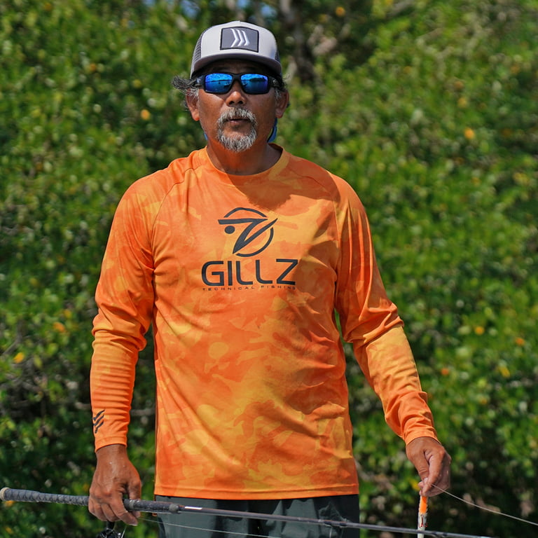 Gillz Contender Series Burnt UV Long Sleeve T-Shirt - XL - Sun Orange