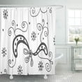 thumbnail image 1 of ABPHQTO Custom Paisley Black and White Zendoodle Artsy Pattern Cortina de ducha 150x180 cm, 1 of 1