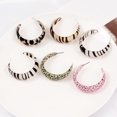 thumbnail image 4 of Qarigey Pendientes en forma de U, pendientes de aro con estampado de leopardo, joyería exagerada, accesorios para mujer, pendientes de Ropa, zapatos y accesorios Miscelánea Estampado de leopardo, 4 of 6