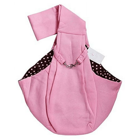 SNNROO Hands-free Reversible Small Dog Cat Sling Carrier Bag Travel Tote Soft Comfortable Puppy Kitty Rabbit Double-sided Pouch Shoulder Carry Tote Handbag Pink