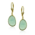 thumbnail image 2 of Bling Jewelry Womens Elegant Oval Pastel Stone Dangle Earrings Pink Aqua Mint Green 14K Gold-Plated, 2 of 6