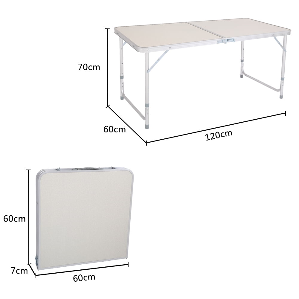 120 x 60 x 70 4Ft Portable Multipurpose Folding Table White