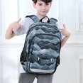 thumbnail image 6 of FORMRS Kids Backpack for School Unisex 17" Casual Bookbag Travel Daypack with Compartment Pockets, Blue Watercolor Mountain Pattern, 6 of 7