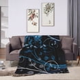 thumbnail image 6 of Super Soft Anti-Pilling Flannel Bed Blankets, Blue Leaves Cozy Fluffy Warm All Seasons Throw Blanket for Sofa Bedding, 40"x30", 6 of 8