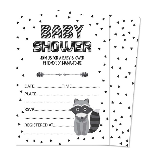 Inkdotpot Cartes d'Invitation Style Baby Shower 30 Fill Invitations Vierges Neutres