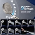 thumbnail image 3 of KESTE Shower Head with Handheld Combo, 12 Inch High Pressure Rain Showerheads with 9 Modes Handheld Shower, Magnetic Docking, Detachable Dual Shower Heads with 60’’ Hose, Nickel, 3 of 9