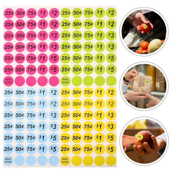 UPOUART 10Set of Round Pricing Labels Sticker Tag Pricing Sales